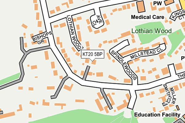 KT20 5BP map - OS OpenMap – Local (Ordnance Survey)