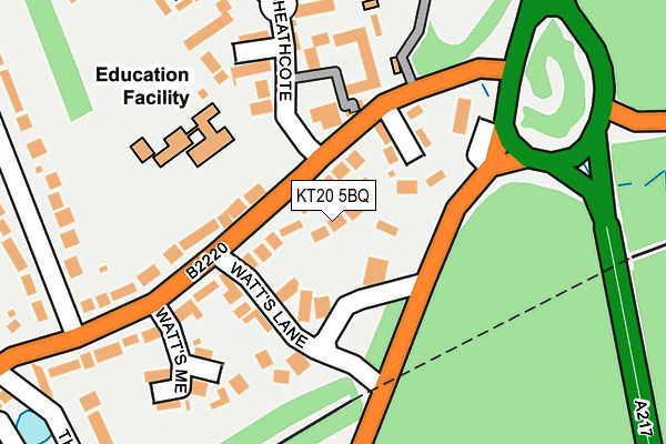 KT20 5BQ map - OS OpenMap – Local (Ordnance Survey)