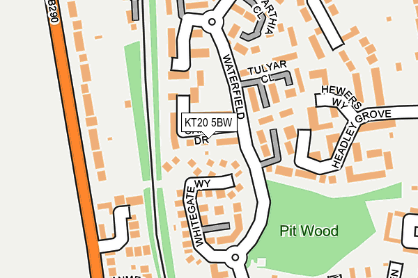 KT20 5BW map - OS OpenMap – Local (Ordnance Survey)