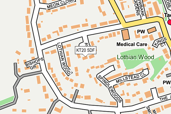 KT20 5DF map - OS OpenMap – Local (Ordnance Survey)