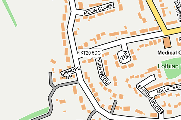 KT20 5DG map - OS OpenMap – Local (Ordnance Survey)