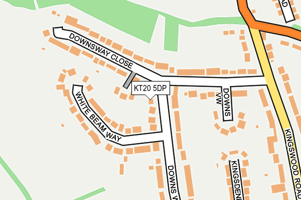 KT20 5DP map - OS OpenMap – Local (Ordnance Survey)