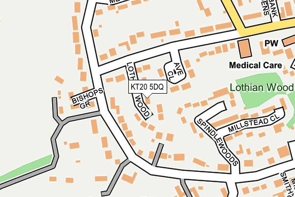 KT20 5DQ map - OS OpenMap – Local (Ordnance Survey)