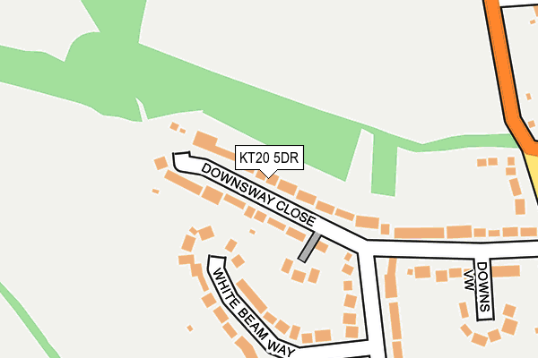 KT20 5DR map - OS OpenMap – Local (Ordnance Survey)