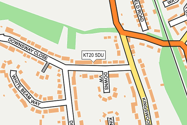 KT20 5DU map - OS OpenMap – Local (Ordnance Survey)