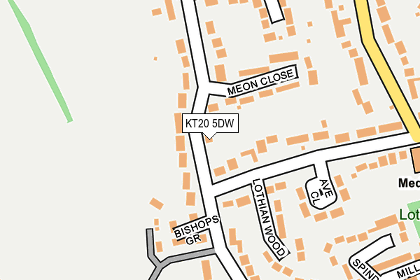 KT20 5DW map - OS OpenMap – Local (Ordnance Survey)