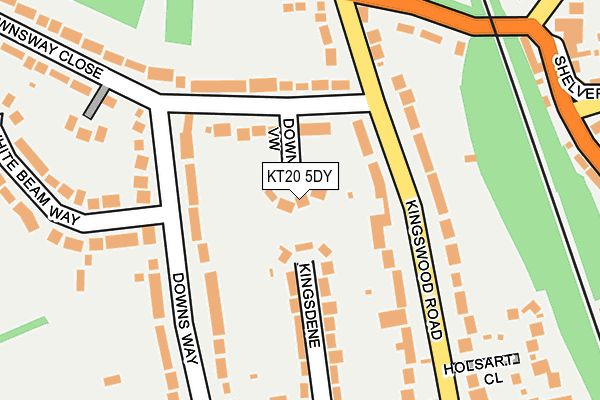 KT20 5DY map - OS OpenMap – Local (Ordnance Survey)