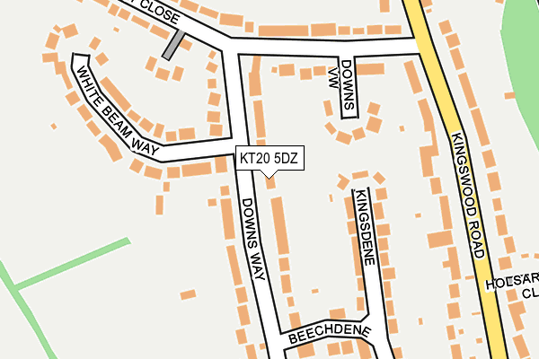 KT20 5DZ map - OS OpenMap – Local (Ordnance Survey)