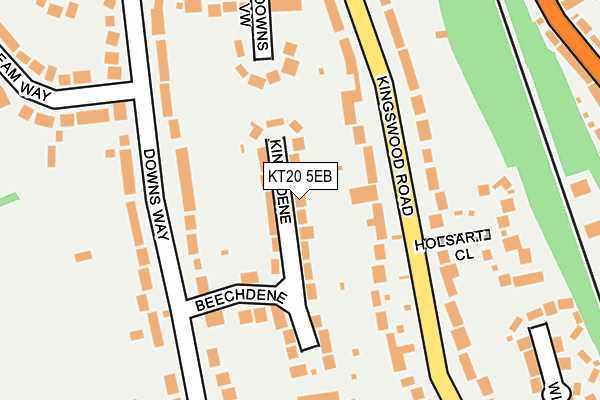 KT20 5EB map - OS OpenMap – Local (Ordnance Survey)