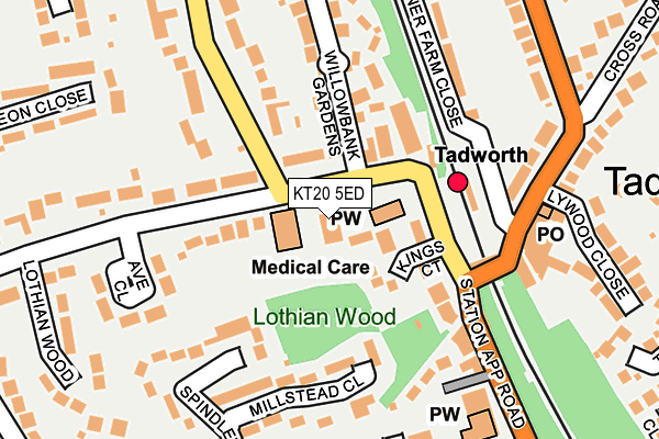 KT20 5ED map - OS OpenMap – Local (Ordnance Survey)