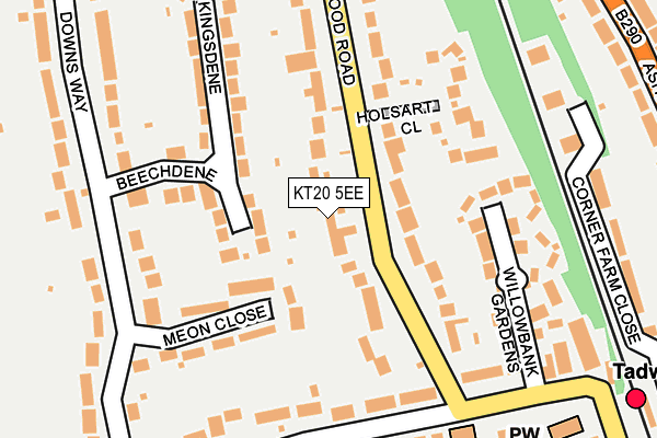 KT20 5EE map - OS OpenMap – Local (Ordnance Survey)