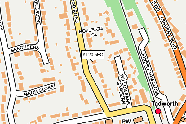 KT20 5EG map - OS OpenMap – Local (Ordnance Survey)