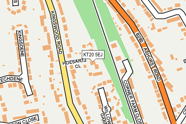 KT20 5EJ map - OS OpenMap – Local (Ordnance Survey)