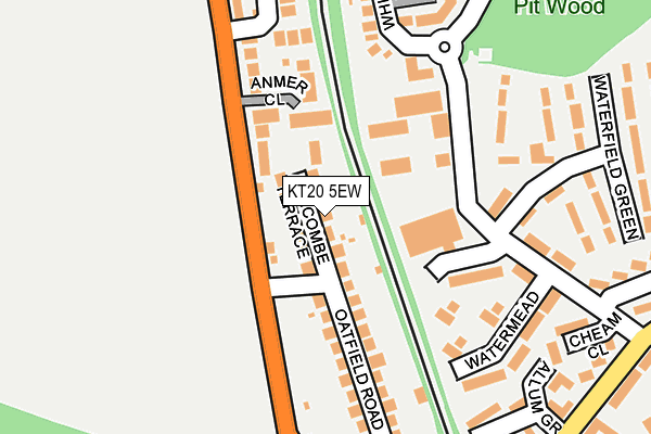 KT20 5EW map - OS OpenMap – Local (Ordnance Survey)