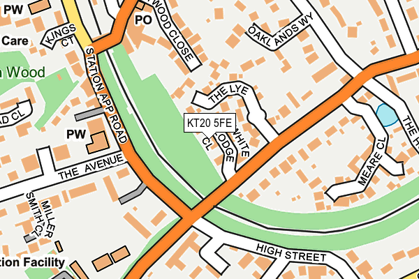 KT20 5FE map - OS OpenMap – Local (Ordnance Survey)