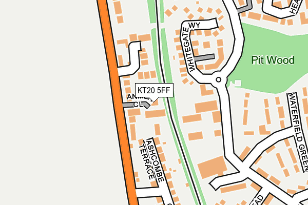 KT20 5FF map - OS OpenMap – Local (Ordnance Survey)