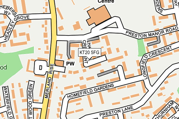 KT20 5FG map - OS OpenMap – Local (Ordnance Survey)