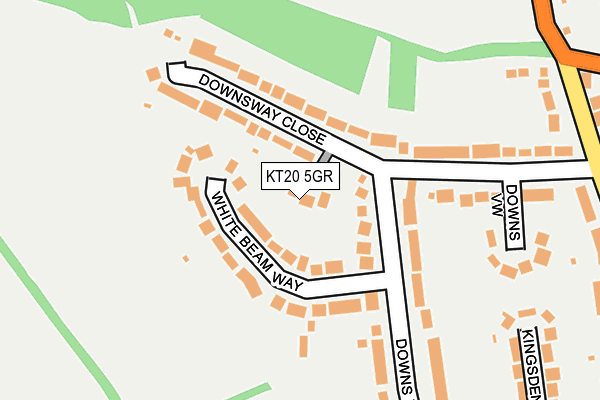 KT20 5GR map - OS OpenMap – Local (Ordnance Survey)