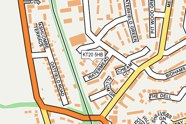 KT20 5HB map - OS OpenMap – Local (Ordnance Survey)