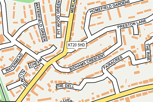 KT20 5HD map - OS OpenMap – Local (Ordnance Survey)