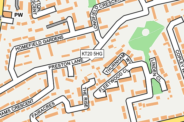 KT20 5HG map - OS OpenMap – Local (Ordnance Survey)