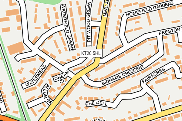 KT20 5HL map - OS OpenMap – Local (Ordnance Survey)