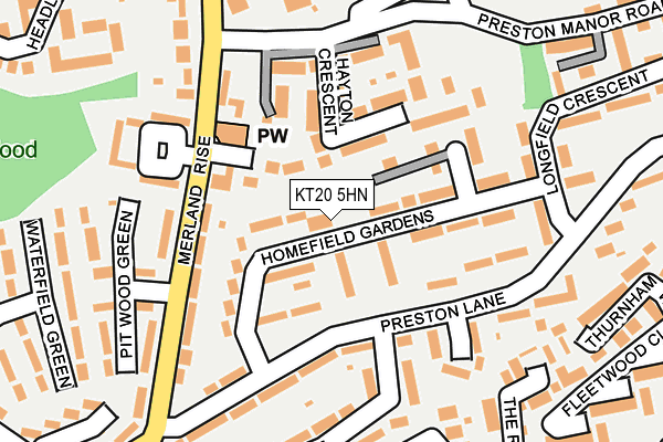 KT20 5HN map - OS OpenMap – Local (Ordnance Survey)