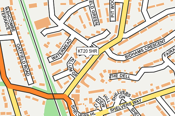 KT20 5HR map - OS OpenMap – Local (Ordnance Survey)