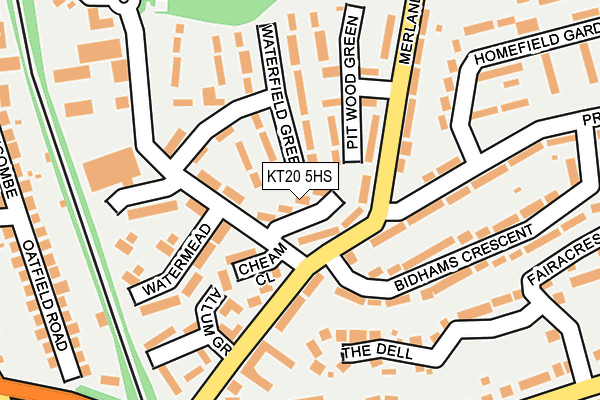 KT20 5HS map - OS OpenMap – Local (Ordnance Survey)