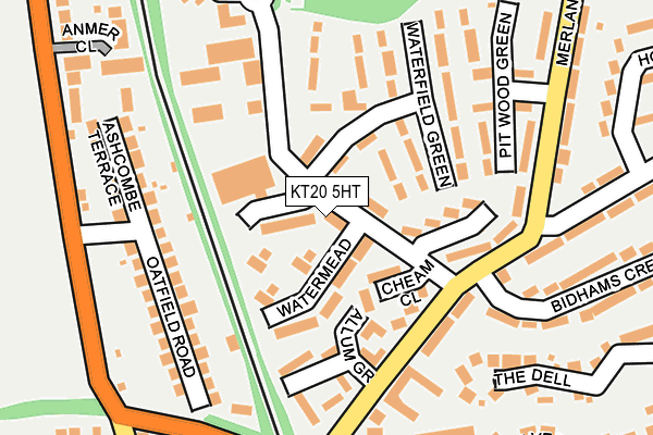 KT20 5HT map - OS OpenMap – Local (Ordnance Survey)