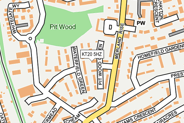 KT20 5HZ map - OS OpenMap – Local (Ordnance Survey)