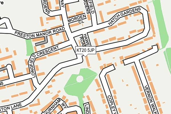 KT20 5JP map - OS OpenMap – Local (Ordnance Survey)