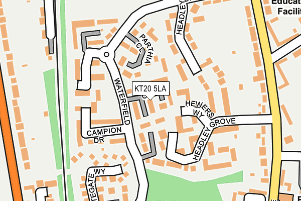 KT20 5LA map - OS OpenMap – Local (Ordnance Survey)