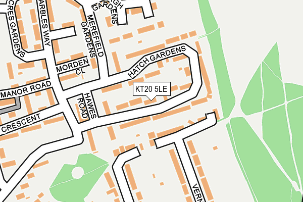 KT20 5LE map - OS OpenMap – Local (Ordnance Survey)
