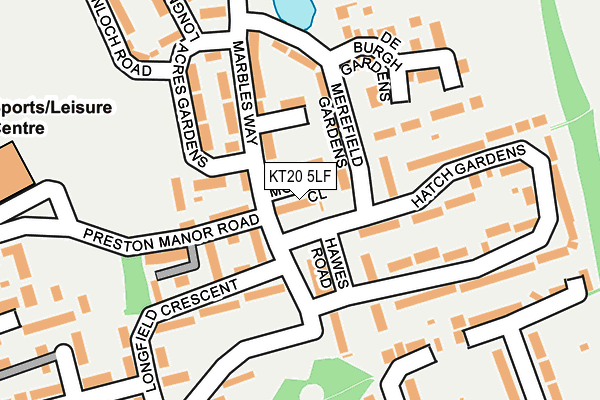 KT20 5LF map - OS OpenMap – Local (Ordnance Survey)