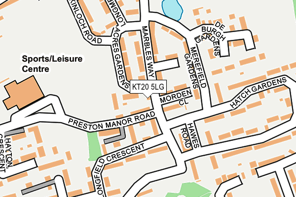 KT20 5LG map - OS OpenMap – Local (Ordnance Survey)