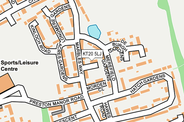 KT20 5LJ map - OS OpenMap – Local (Ordnance Survey)