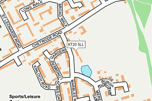 KT20 5LL map - OS OpenMap – Local (Ordnance Survey)