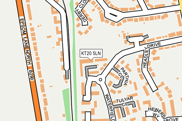 KT20 5LN map - OS OpenMap – Local (Ordnance Survey)