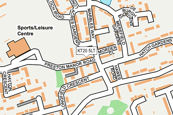 KT20 5LT map - OS OpenMap – Local (Ordnance Survey)