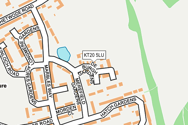 KT20 5LU map - OS OpenMap – Local (Ordnance Survey)