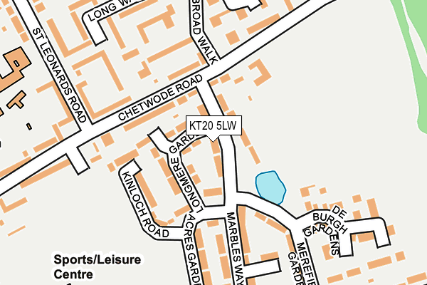 KT20 5LW map - OS OpenMap – Local (Ordnance Survey)
