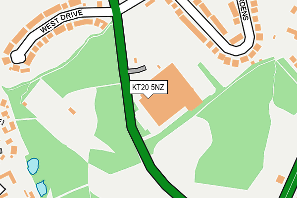 KT20 5NZ map - OS OpenMap – Local (Ordnance Survey)