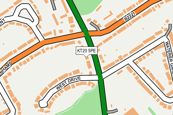 KT20 5PE map - OS OpenMap – Local (Ordnance Survey)