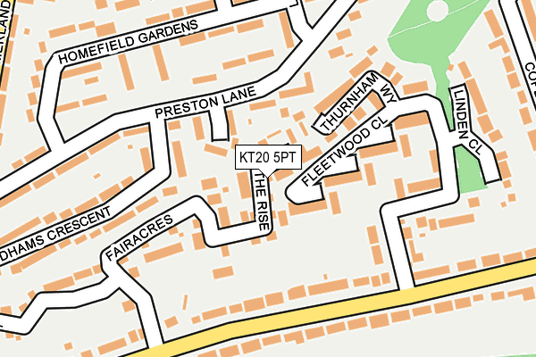 KT20 5PT map - OS OpenMap – Local (Ordnance Survey)