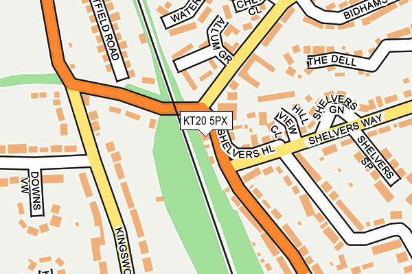KT20 5PX map - OS OpenMap – Local (Ordnance Survey)