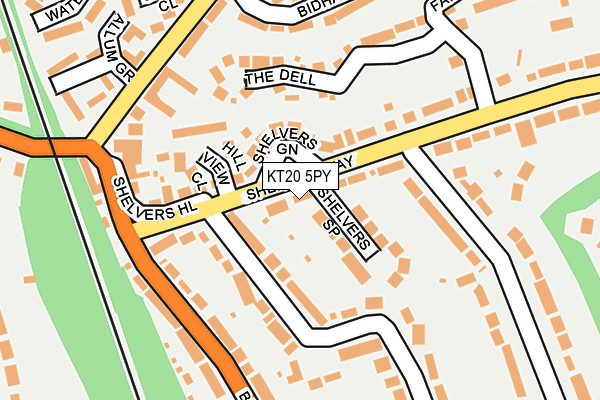 KT20 5PY map - OS OpenMap – Local (Ordnance Survey)