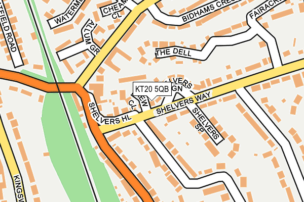 KT20 5QB map - OS OpenMap – Local (Ordnance Survey)