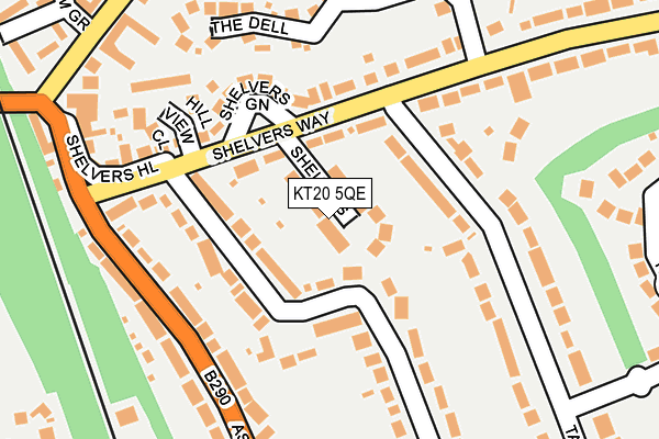 KT20 5QE map - OS OpenMap – Local (Ordnance Survey)
