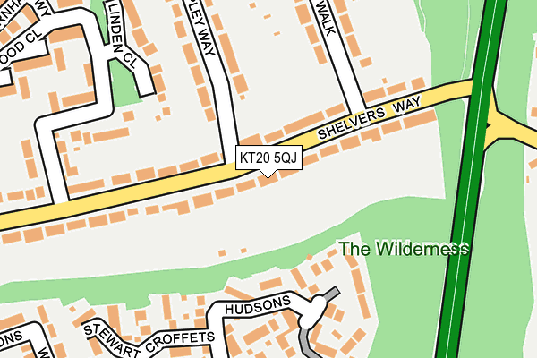 KT20 5QJ map - OS OpenMap – Local (Ordnance Survey)